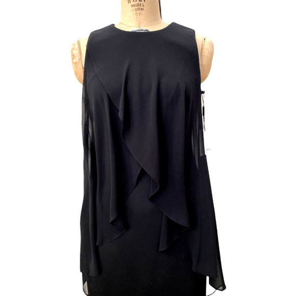 Calvin Klein Black Structured Cocktail Dress Sz 4 - Picture 1 of 7
